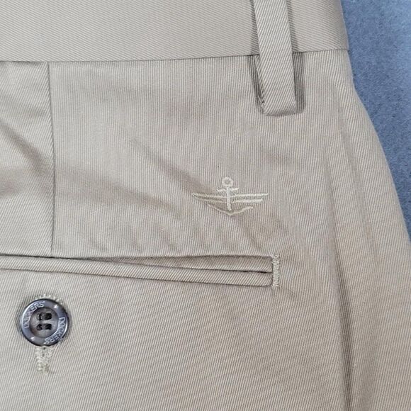 Mens Dockers Signature Khaki Pants Flat Front Size 38x29 Beige Classic Fit D3 - Picture 10 of 11